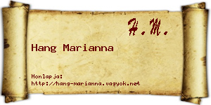 Hang Marianna névjegykártya